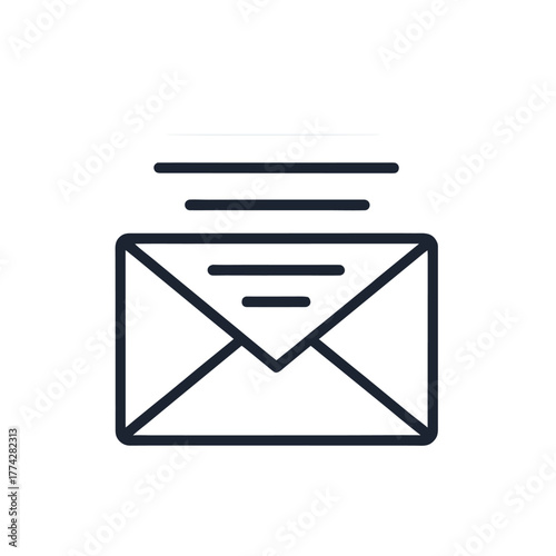 e mail envelope,  an icon of an envelope with lines above it, which is a common symbol for email or messaging. 