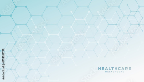 sci fi health care technology background with hexagon pattern backdrop