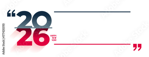minimal 2026 new year banner with text space