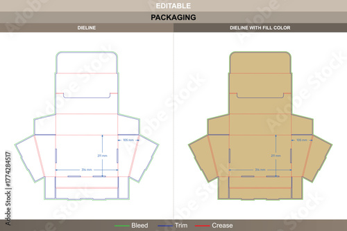 POS display box dieline shaped through strong vector planning improving printing sharpness and packaging layout beveled die line cuts refine front viewing structure