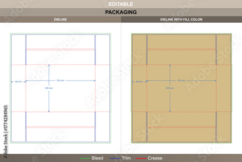 Regular slotted tray with double walls dieline prepared by precise vector mapping improving printing control and packaging power corrugated die line folds shape double wall base