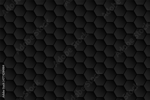 abstract dark black hexagonal pattern wallpaper design