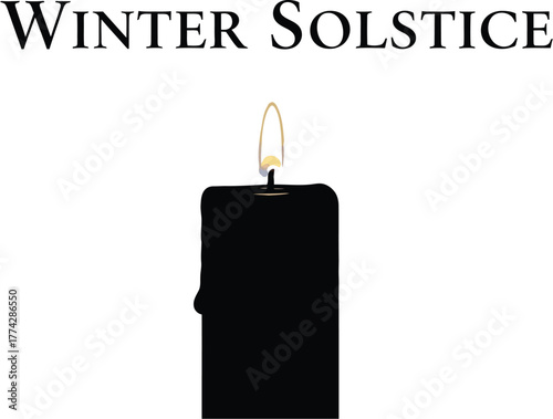 Winter solstice candle silhouette representing the shortest day of the year