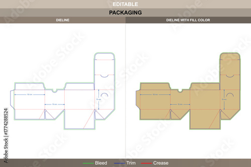 Display box dieline crafted through accurate vector layout refining printing consistency and packaging form clean die line framework shapes snack or deodorizer container display