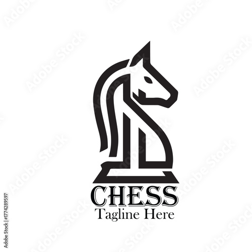 Chess logo vector icon illustration template design