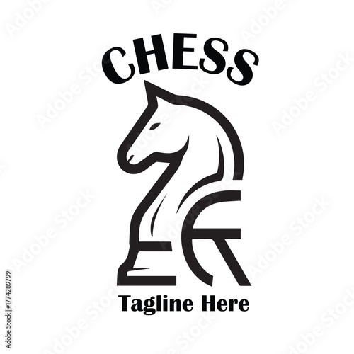 Chess logo vector icon illustration template design