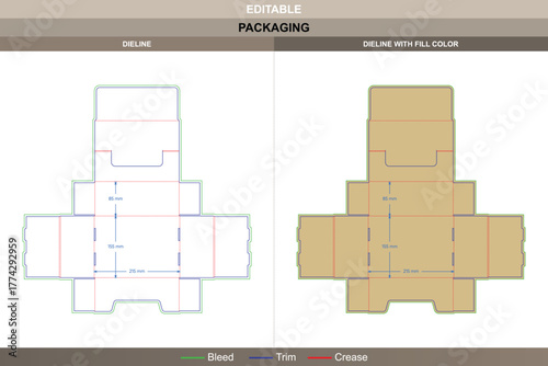 Medicine display box dieline developed by detailed vector planning improving printing precision and packaging control basic die line design defines clear pharmaceutical layout