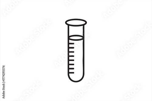 Outline graphic of test tube for chemistry, biology, and education projects