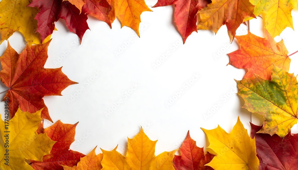 Obraz premium Autumn Leaves Frame - A Vibrant Display of Seasonal Colors.