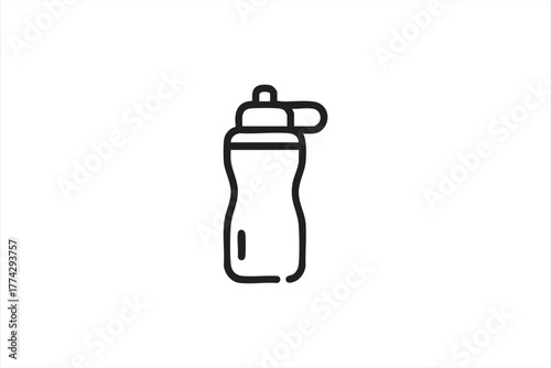Minimal vector illustration of sports bottle for gym and travel lifestyle design