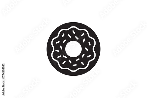 Minimal vector illustration of donut representing sweet food and pastry design