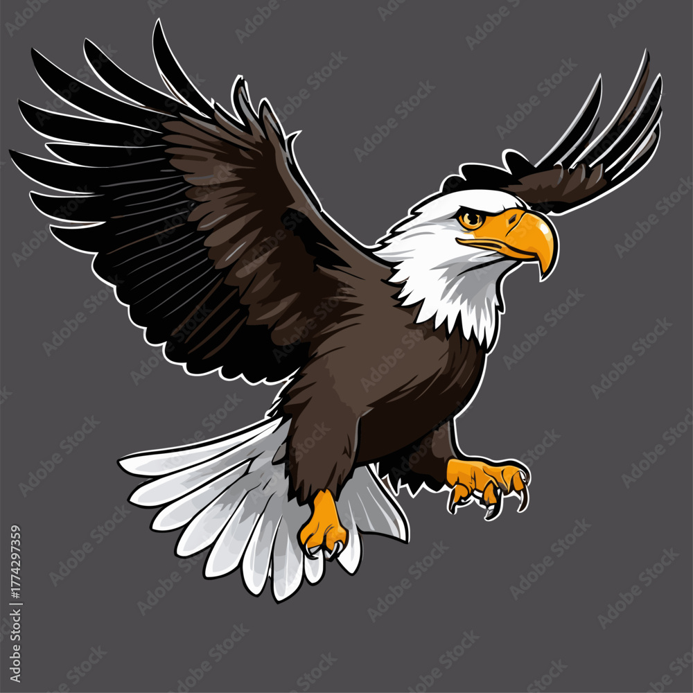 Fototapeta premium cute vector image of a majestic eagle