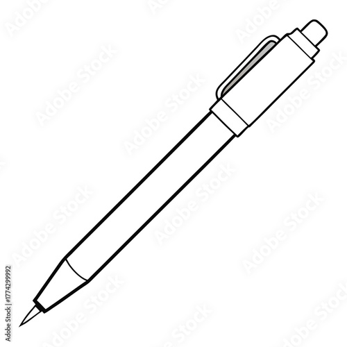 Simple outline drawing of a ballpoint pen