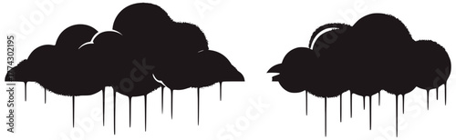Dark dripping cloud shapes graphic illustration