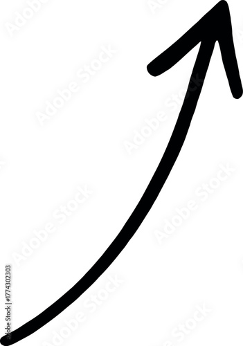 Simple hand drawn arrow pointing upwards graphic design element
