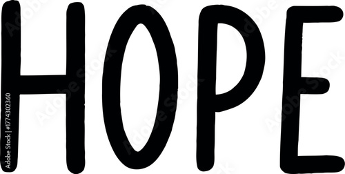 Elegant line art typography design featuring the word hope in a minimalist style