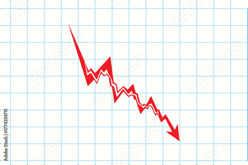 Falling stock market graph