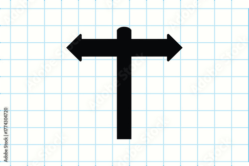 Directional signpost with arrows pointing left and right
