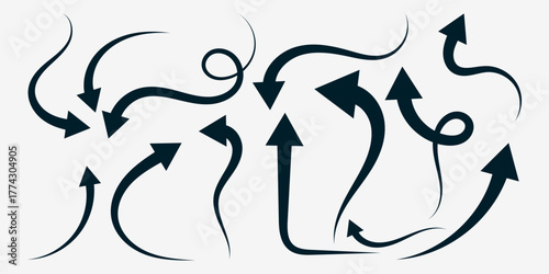 hand drawn arrows collection in doodle style