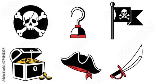pirate icons set