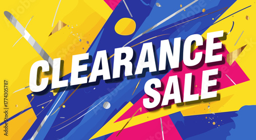 Exciting Clearance Sale Announcement Dynamic Abstract Background Explosive Design With Text