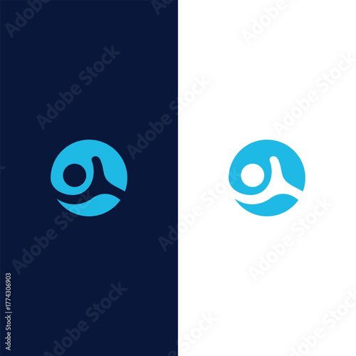 stick man swimming logo icon
