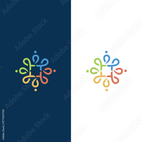 Colorful Abstract People Unity Logo vector