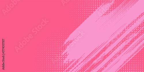 Background pink pop art vector in retro comic style with halftone dots design, modern