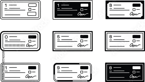 Collection of Stylized Check Icons with Varying Designs