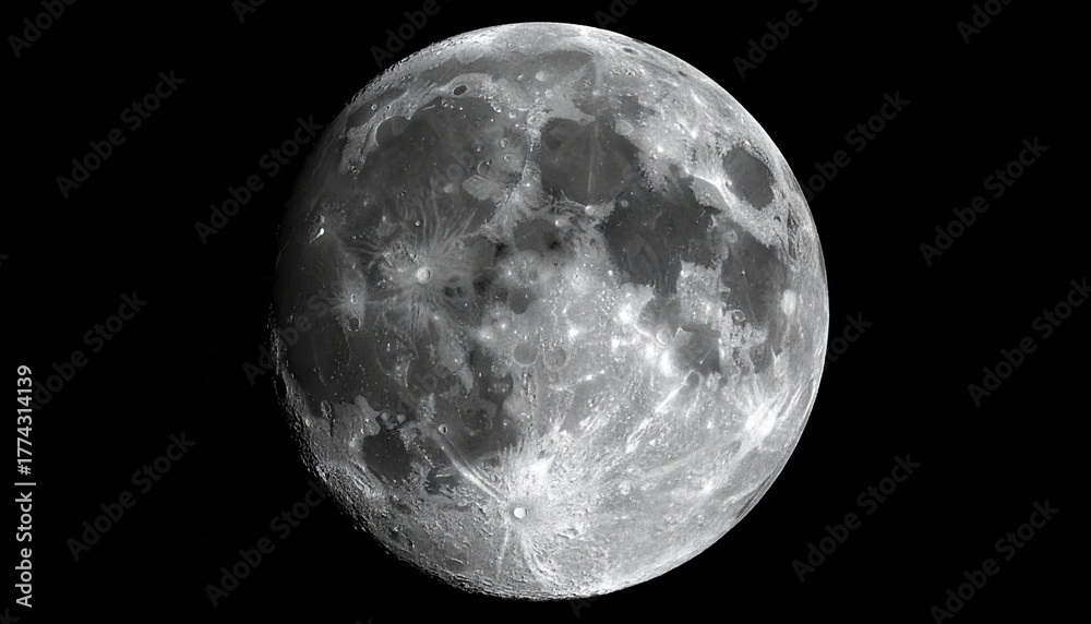 Obraz premium High Resolution Moon Surface Against Black Sky