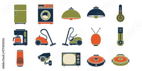 Modern Home Appliances Electronics Devices Collection with vector illustration