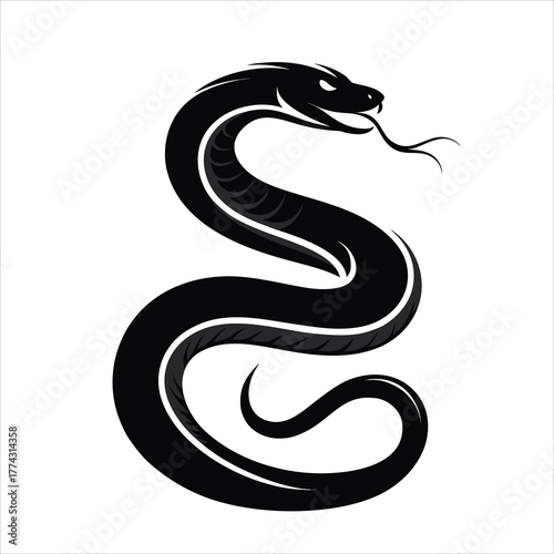 Abstract Snake Cobra Silhouette Vector Art