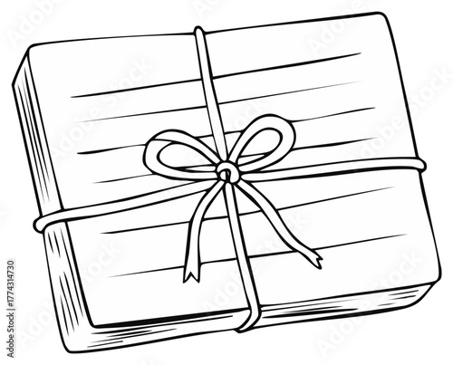 Monochrome papers tied neatly with string ribbon for organizing important archives