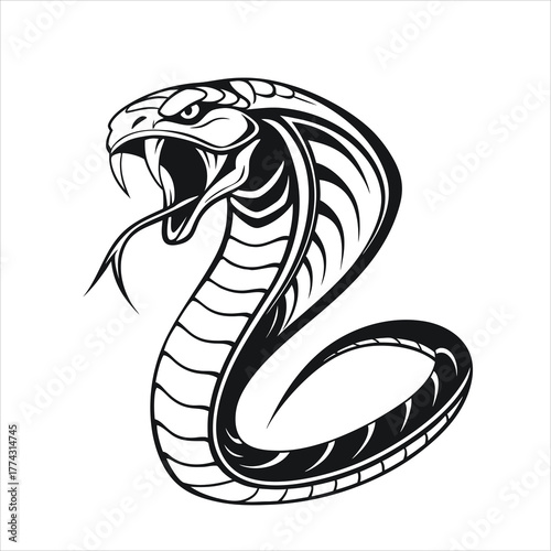 Smooth Snake Silhouette Vector Art