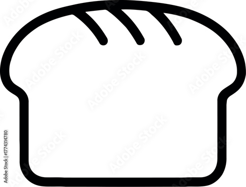 Minimalist bread loaf doodle design for banners and advertisements