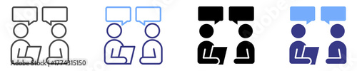 consulting icon set multiple style