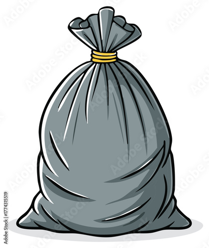 Trash Bag Vector Cartoon Illustration Recycling Garbage Waste Disposal