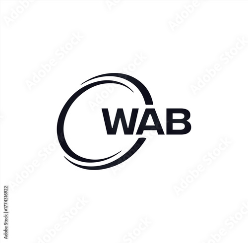 WAB set ,WAB logo. W A B design. White WAB letter. WAB, W A B letter logo design. Initial letter WAB letter logo set, linked circle uppercase monogram logo. W A B letter logo vector design.