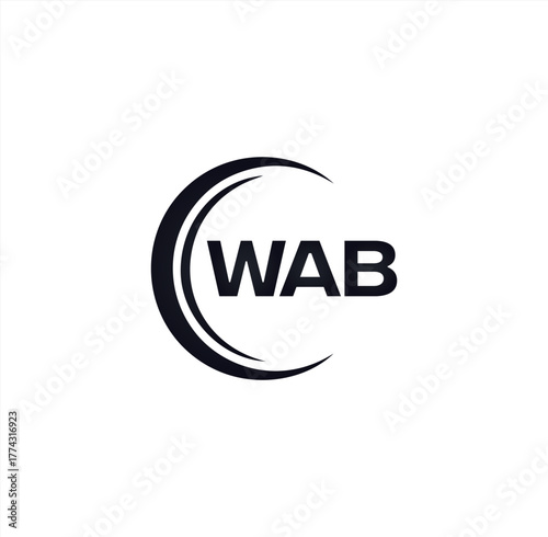 WAB set ,WAB logo. W A B design. White WAB letter. WAB, W A B letter logo design. Initial letter WAB letter logo set, linked circle uppercase monogram logo. W A B letter logo vector design.