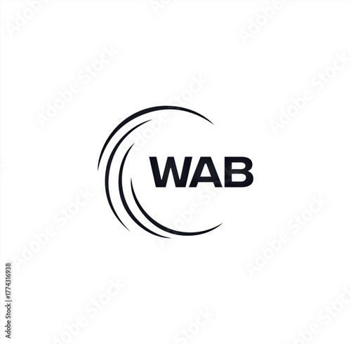 WAB set ,WAB logo. W A B design. White WAB letter. WAB, W A B letter logo design. Initial letter WAB letter logo set, linked circle uppercase monogram logo. W A B letter logo vector design.