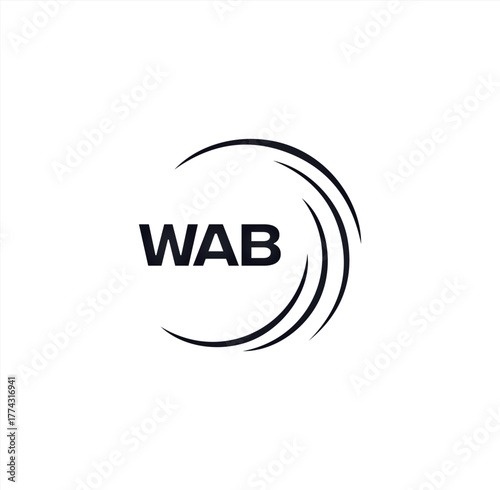 WAB set ,WAB logo. W A B design. White WAB letter. WAB, W A B letter logo design. Initial letter WAB letter logo set, linked circle uppercase monogram logo. W A B letter logo vector design.