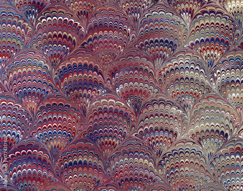 Peacock (Bouquet) Pattern Marbling Background