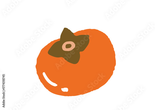 手描きの可愛い柿のイラスト