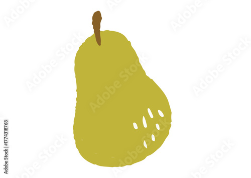 手描きの可愛い梨のイラスト