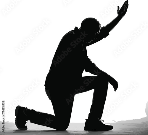 silhouette of a young man