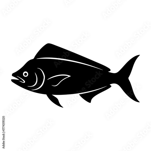 Simple Mahi Mahi Dolphinfish Logo Icon