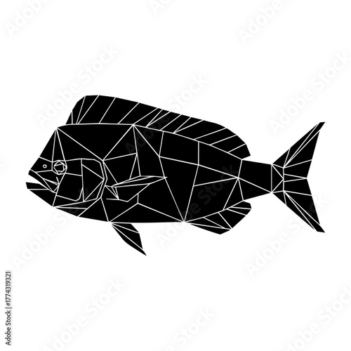 Geometric Low Poly Dolphinfish Vector