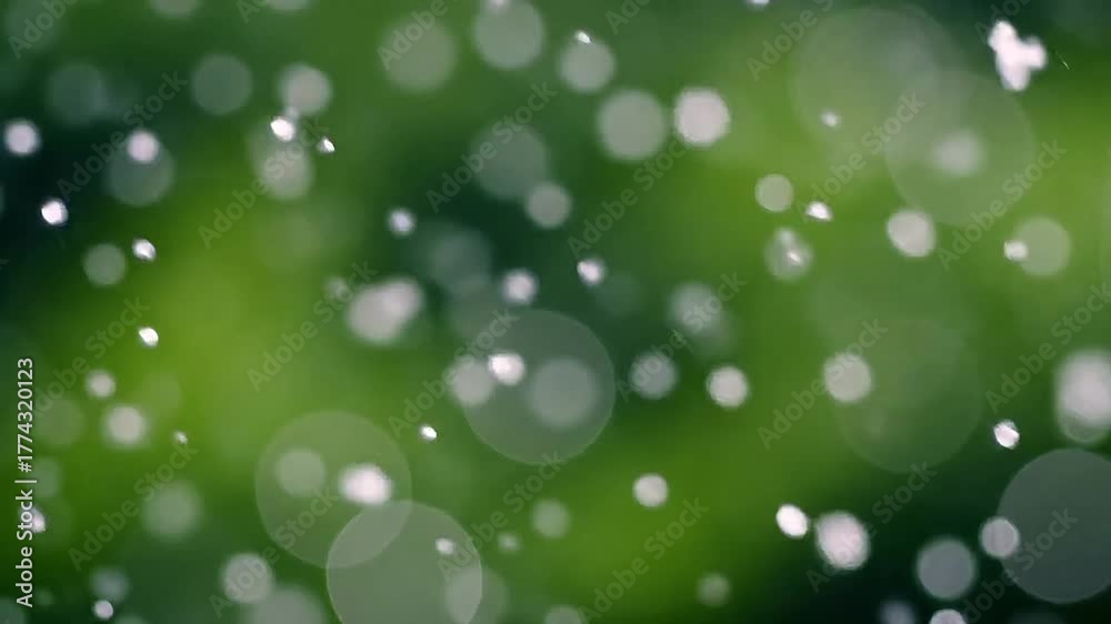 Abstract green bokeh background with blurred lights. Festive design for any event, natural effect