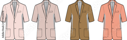 Stylish Short Sleeve Blazer Collection Modern Fashion Apparel