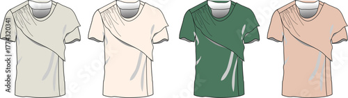 Ancient Roman Tunics A Set of Four Illustrated Garments in Various Colors and Styles for Design